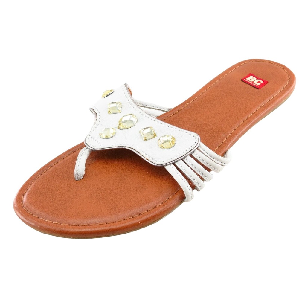 BC Footwear Size‎ 7 M White Flip Flop Synthetic Women Sandal Shoes
